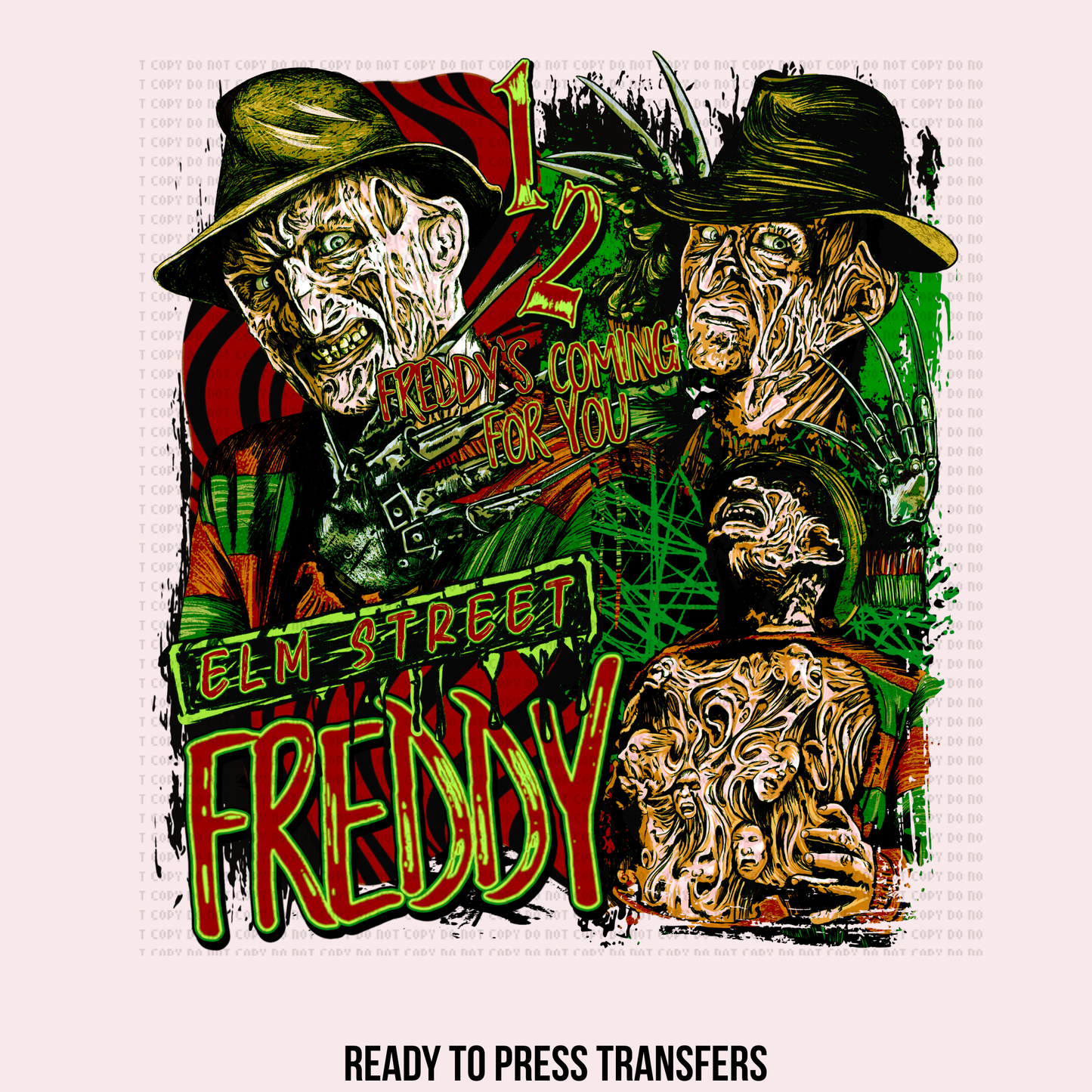 ELM STREET W/ 2 SLEEVES DTF TRANSFERS