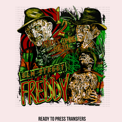 ELM STREET W/ 2 SLEEVES DTF TRANSFERS