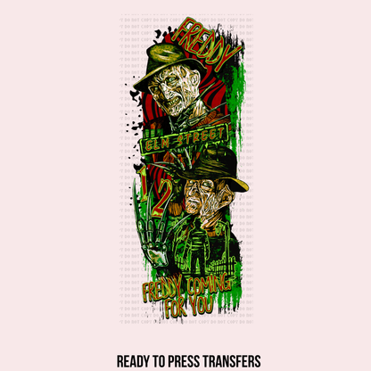 FREDDY GREEN W/ 2 SLEEVES DTF TRANSFERS