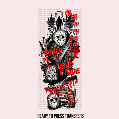 FRIDAY THE 13TH  W/ 2 SLEEVES DTF TRANSFERS