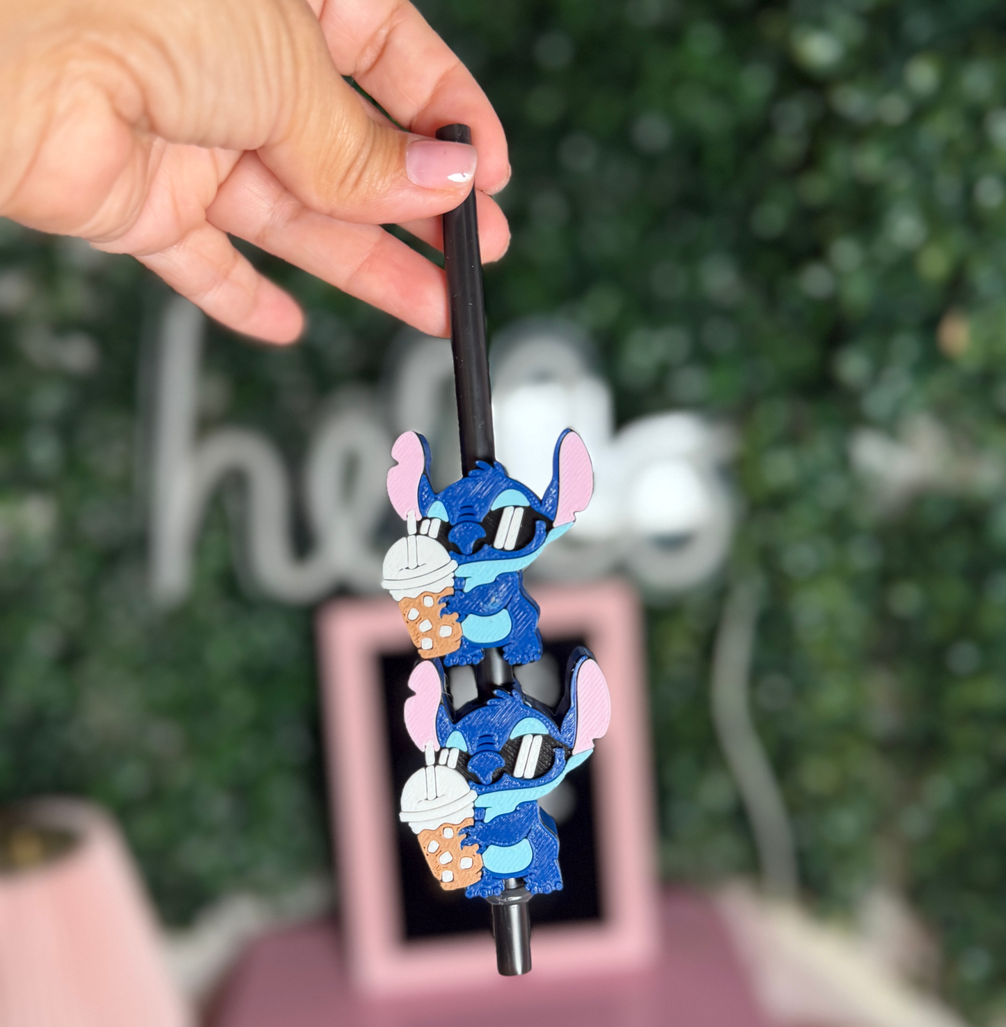 Blue Alien w/ Ice Coffee Straw Topper