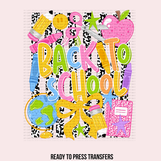 BACK TO SCHOOL W/ 2 SLEEVES DTF TRANSFERS