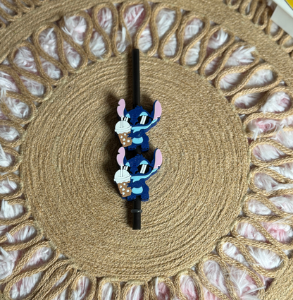 Blue Alien w/ Ice Coffee Straw Topper