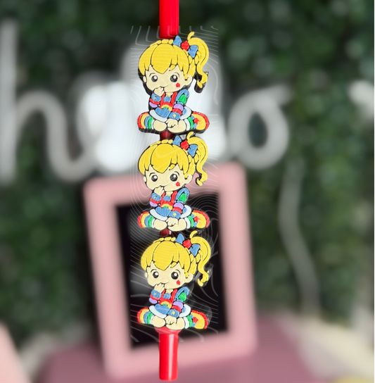 rainbow brite straw topper