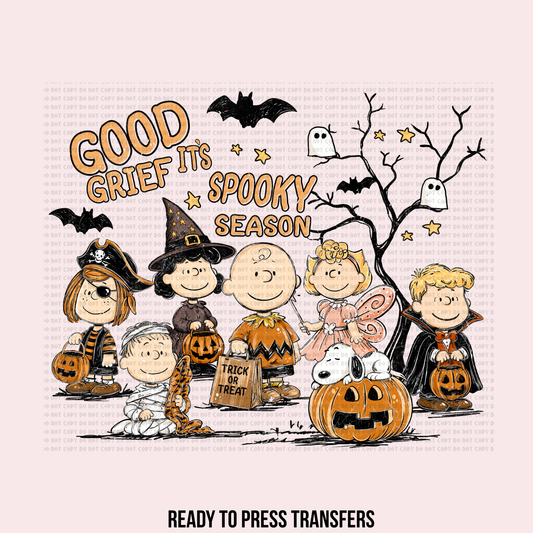 GOOD GRIEF W/ 2 SLEEVES DTF TRANSFERS